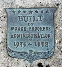 plaque that says built by works progress administration
