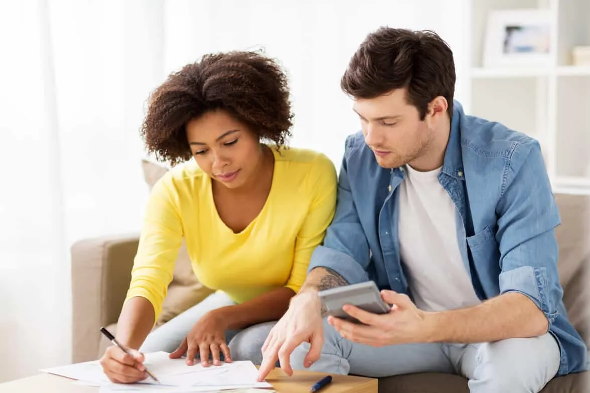 couple discussing about bridge financing
